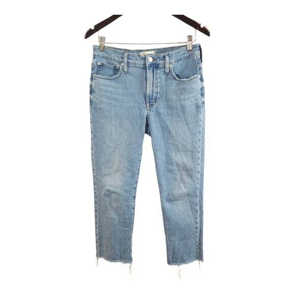 Madewell Mid-Rise Perfect Vintage Medium Wash Raw Hem Jeans Classic Women's 27 - Picture 3 of 8